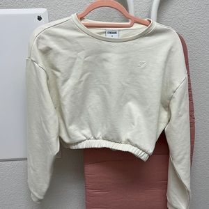 Cream/ white Gymshark x Whitney Simmons V3 cropped rest day sweater